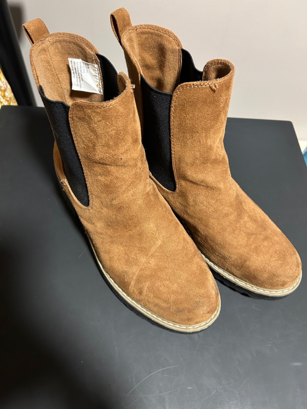Universal Thread Women's Suede Chelsea Ankle Boots in Tan